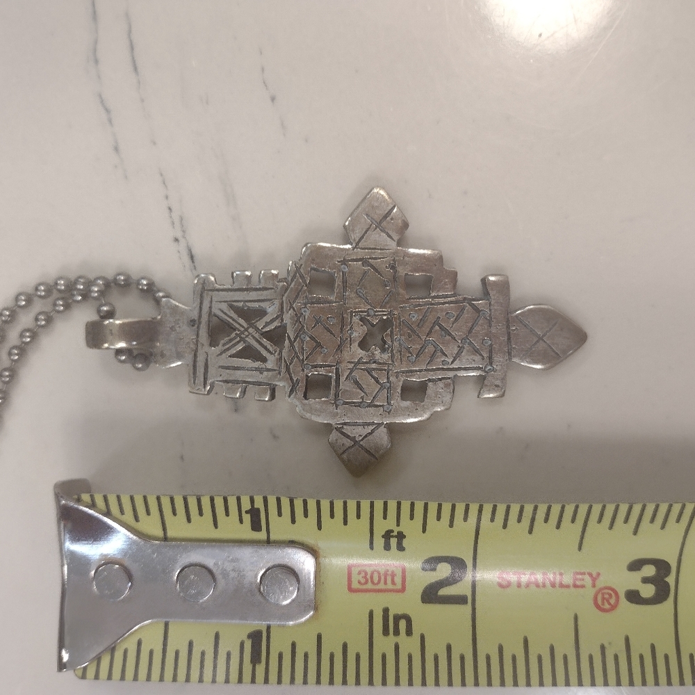 Custom Large Sterling Silver Antique Necklace, Charm is Unique and Real Silver